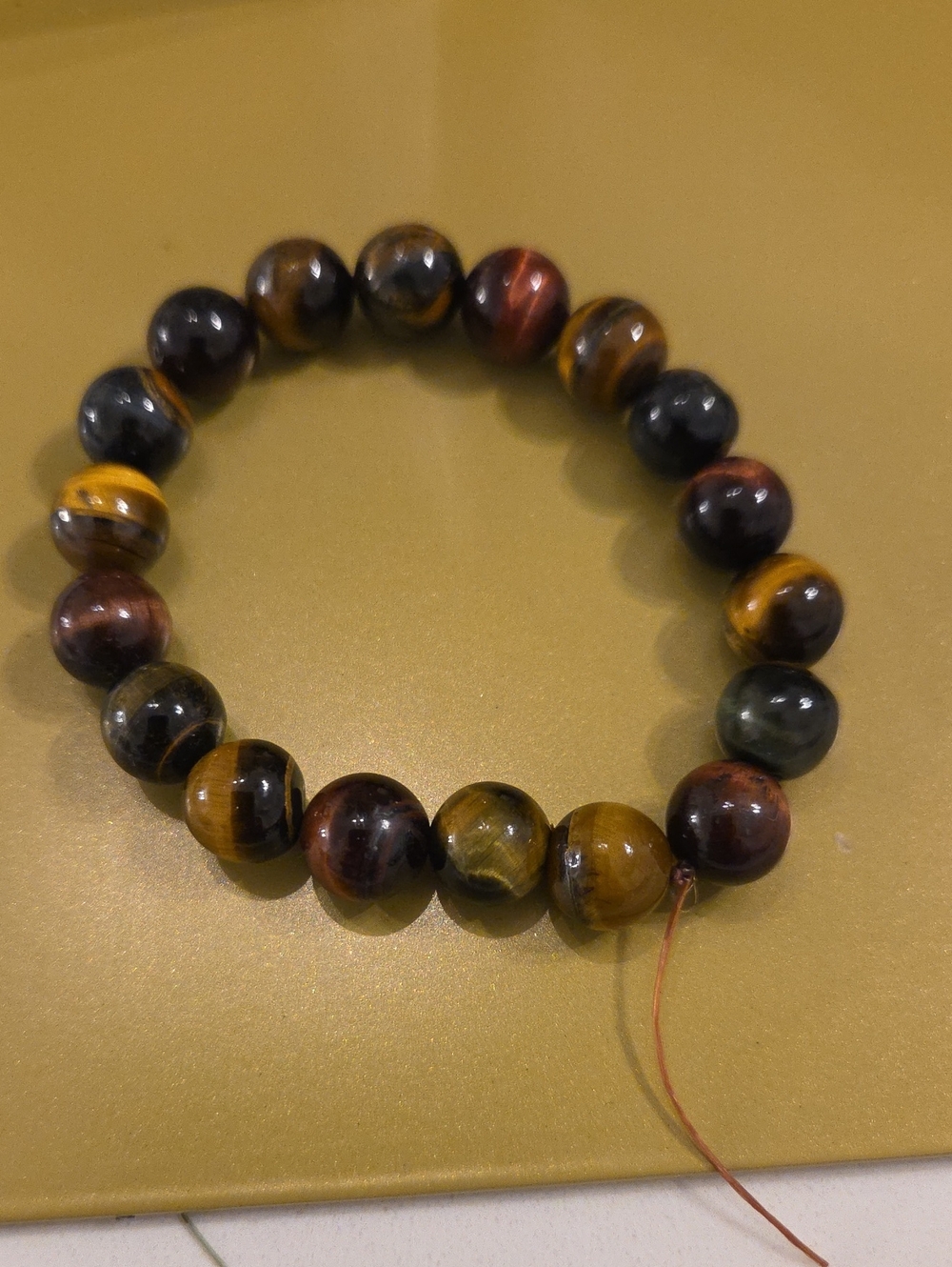 Multicolor Natural Stone Beaded Bracelet - Tiger Eye Mix